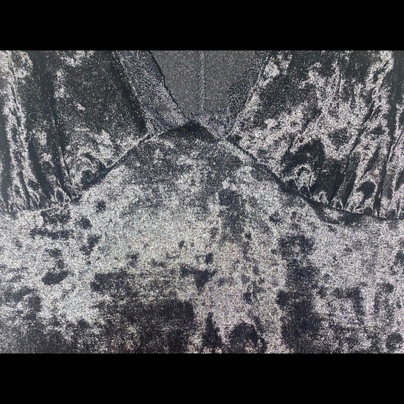 Black Velour Mini Lace Long Sleeve Dress - Picture 5 of 11